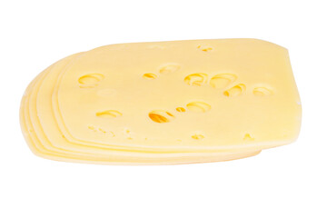 cheese slices isolated on white background cutout