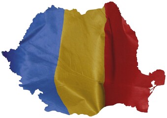 Drapeau/carte de  la Roumanie