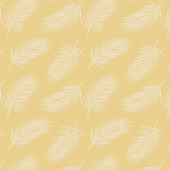 Simple summer vector seamless pattern with leaves and palms