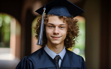 This graduate's portrait exudes a mix of nostalgia and excitement, capturing the essence of a significant milestone in their life.