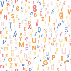 Letters, alphabet, education, school concept. Seamless vector EPS 10 pattern. Flat style
