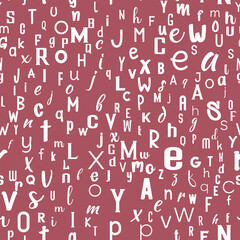 Letters, alphabet, education, school concept. Seamless vector EPS 10 pattern. Flat style
