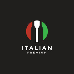 italian bar cafe premium concept cooking menu logo design vector graphic