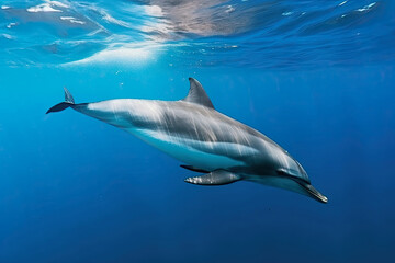 generative ai illustration of a bottlenose dolphin underwater