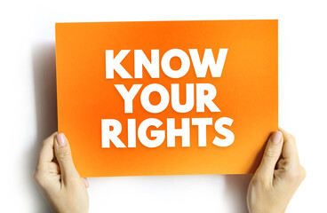 Know Your Rights text quote, concept background