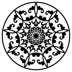 hand drawing zentangle mandalas.Hand drawn mandala with moon, yin yang, om symbol in vector. Perfect set for surface of design, textiles, posters, tattoos in indian yoga style