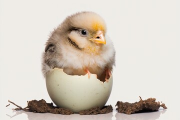 Baby bird hatching from an egg | Generative AI