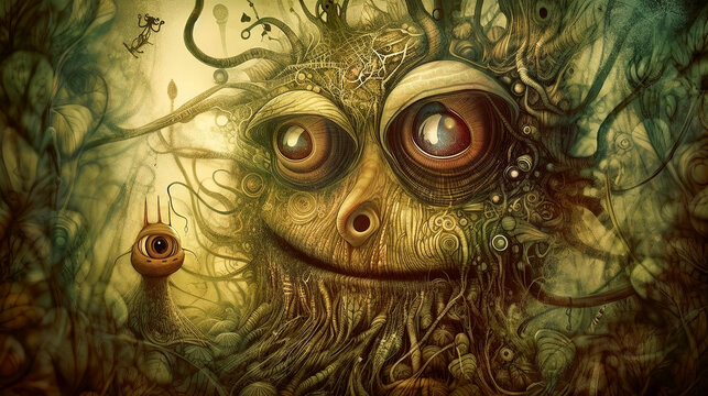 Psychedelic Fantasy Face Generative AI