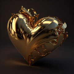 Gold heart. ai