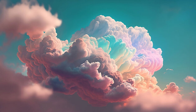 Patel color clouds background with created Generative AI