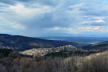 A scenic view to the village of Hrabrino from Momini skali