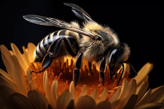 Yellow Ringed Bee Black And Yellow Bee Border