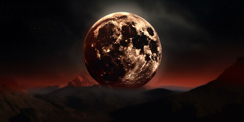 An intricate and detailed illustration of a lunar eclipse  Generative AI Digital Illustration Part 24032