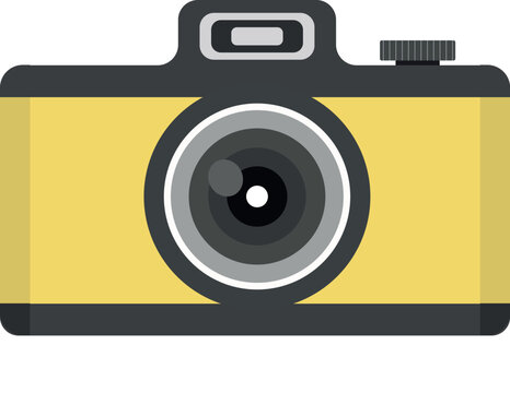 Illustration of a yellow camera icon professionally on a white background