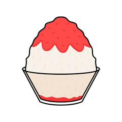 Bingsu is Korean dessert. Bingsu logo design. Bingsu icon vector.