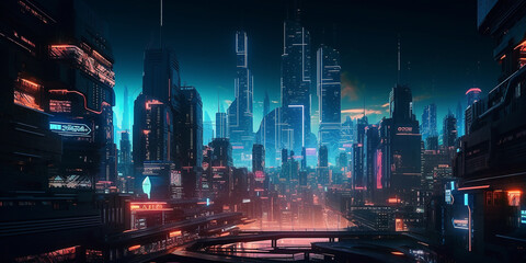 Futuristic city with fractal architecture hovering Generative AI Digital Illustration Part#24032
