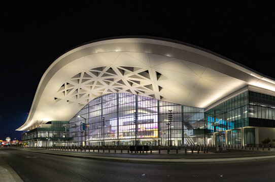 Las Vegas, United States - November 22, 2022: A picture of the Las Vegas Convention Center West Hall at night.