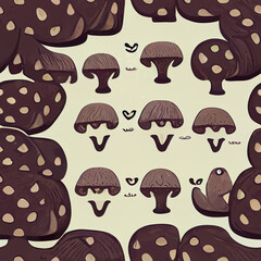 seamless pattern with mushrooms