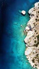Aerial view of reed and cliffs