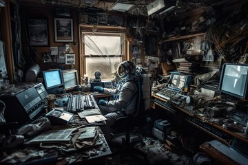 Astronaut im Home Office