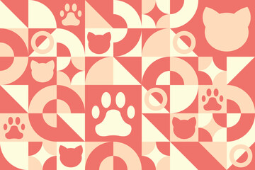 National Pet Day. April 11. Seamless geometric pattern. Template for background, banner, card, poster. Vector EPS10 illustration.