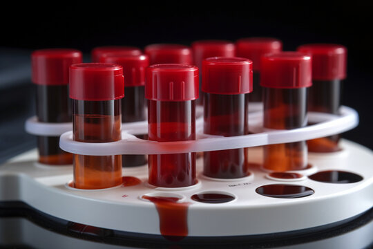 Erythrocytes in a blood group test, AI Generative