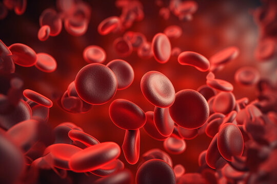 Red blood cells in anemia of chronic disease, erythrocytes, leukocytes,AI Generative