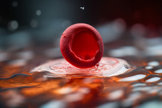 Red blood cell in a blood smear, AI Generative