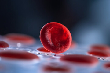 Red blood cell in a blood smear, AI Generative - obrazy, fototapety, plakaty