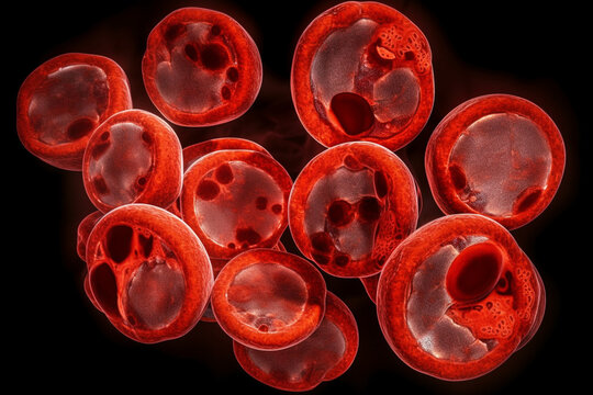 Blood cells in a PET scan, AI Generative