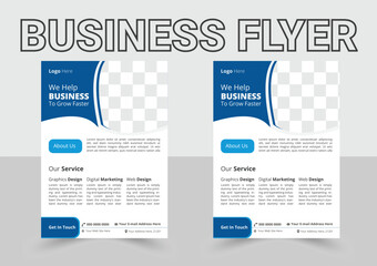 Corporate business flyer template design set with blue, orange, red and yellow color. marketing, business proposal, promotion, advertise, publication, cover page. new digital marketing flyer set