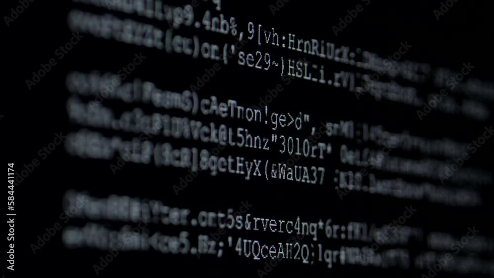 Wall mural program code. web development. source code on the monitor screen. computer programming code scroll.