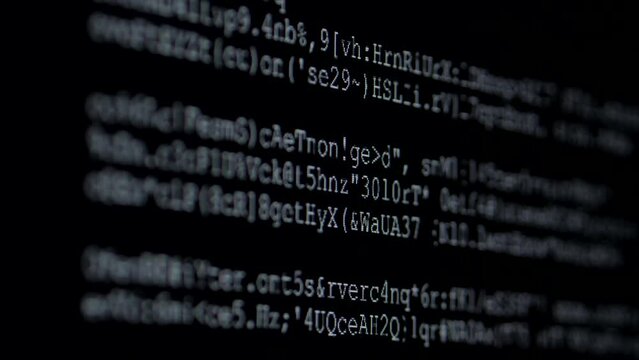 Program Code. Web development. Source code on the monitor screen. Computer programming code scroll.
