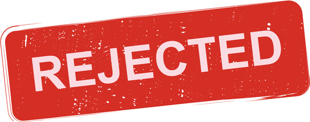 Rejected Sticker Red Flat Vector design Illustration