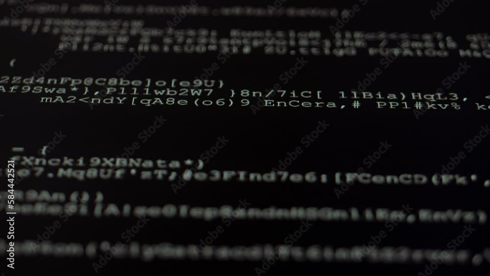 Wall mural program code. web development. computer programming code scroll. source code on the monitor screen.