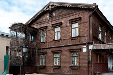 Ancient wooden building in Kyiv Ukraine