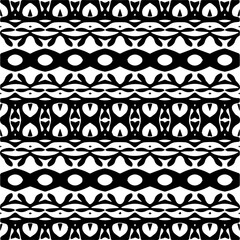 Vector geometric seamless pattern. Ornamental background with abstract shapes. Black and white texture. Abstract ornament background. Dark repeat design for decor, fabric, cloth.Abstraction art.