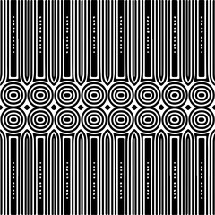Vector geometric seamless pattern. Ornamental background with abstract shapes. Black and white texture. Abstract ornament background. Dark repeat design for decor, fabric, cloth.Abstraction art.