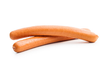 Tasty sausages. Frankfurters isolated on white background.