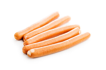 Tasty sausages. Frankfurters isolated on white background.