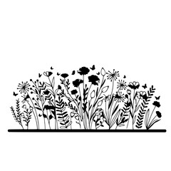 Wildflowers SVG | Floral Monogram SVG | Trendy SVG | Wildflower Clipart Printable | Instant Download | background