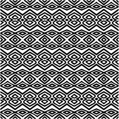 Vector geometric seamless pattern. Ornamental background with abstract shapes. Black and white texture. Abstract ornament background. Dark repeat design for decor, fabric, cloth.Abstraction art.
