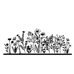 Wildflowers SVG | Floral Monogram SVG | Trendy SVG | Wildflower Clipart Printable | Instant Download |