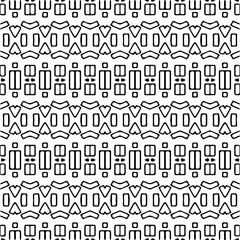Vector geometric seamless pattern. Ornamental background with abstract shapes. Black and white texture. Abstract ornament background. Dark repeat design for decor, fabric, cloth.Abstraction art.