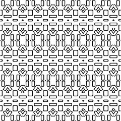 Vector geometric seamless pattern. Ornamental background with abstract shapes. Black and white texture. Abstract ornament background. Dark repeat design for decor, fabric, cloth.Abstraction art.