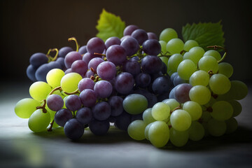 Close up Fresh Grapes full frame, fresh fruit background, Generated AI