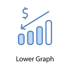 Lower Graph icon. Suitable for Web Page, Mobile App, UI, UX and GUI design.