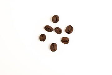 Coffee beans isolated on white.