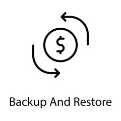 Backup And Restore icon. Suitable for Web Page, Mobile App, UI, UX and GUI design.