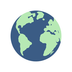 Earth planet icon. Vector illustration of flat planet Earth for web design, banner, infographic